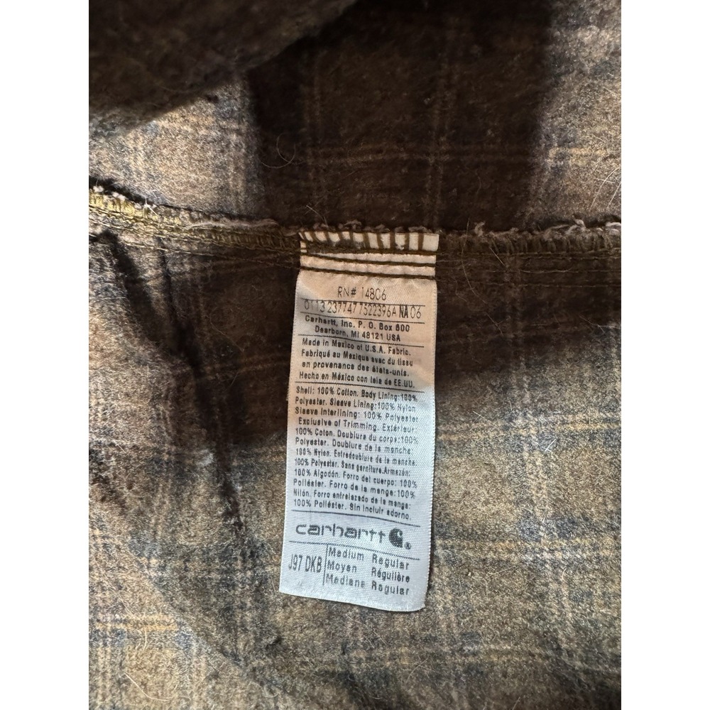Vintage Carhartt J97 DKB Detroit Jacket Size Medium Brown Faded Distressed Lined - Picture 5 of 11